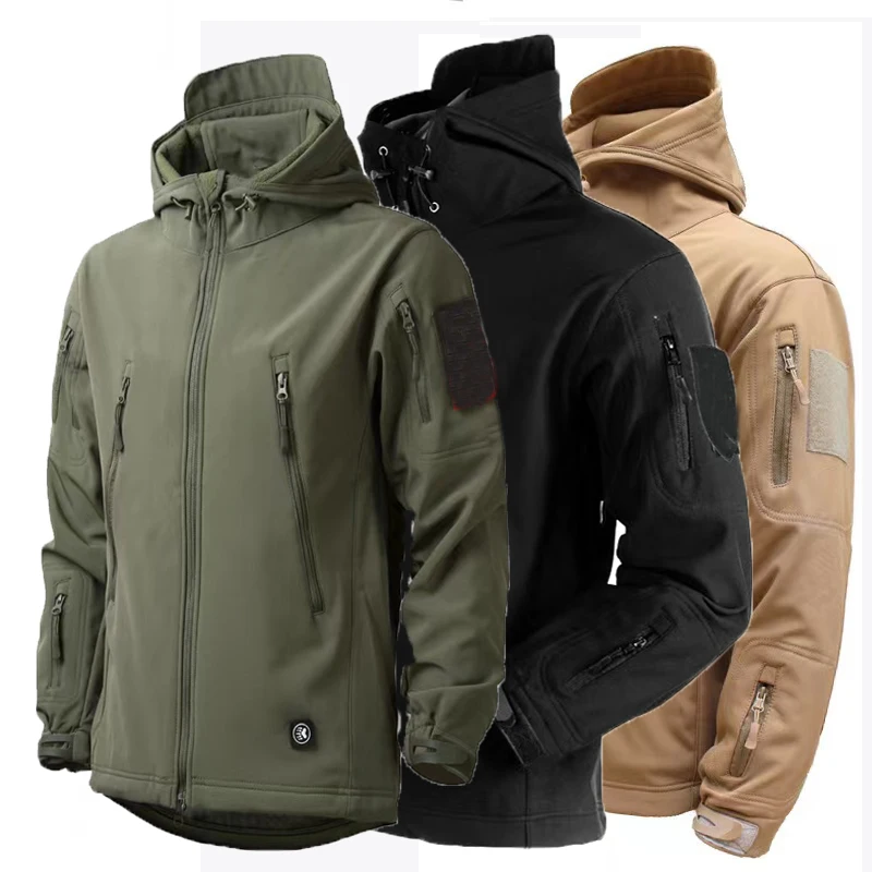 Fleece Autumn Military Men Jackets Waterproof Fishing Hunting Hiking Camping Climbing Winter Tracksuits Coat Thermal Fall S-5XL