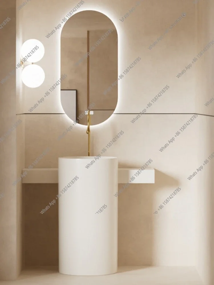 

C Column Type Washbasin Cylindrical Column Basin Countertop Integrated Floor Type Washbasin Bathroom Outdoor