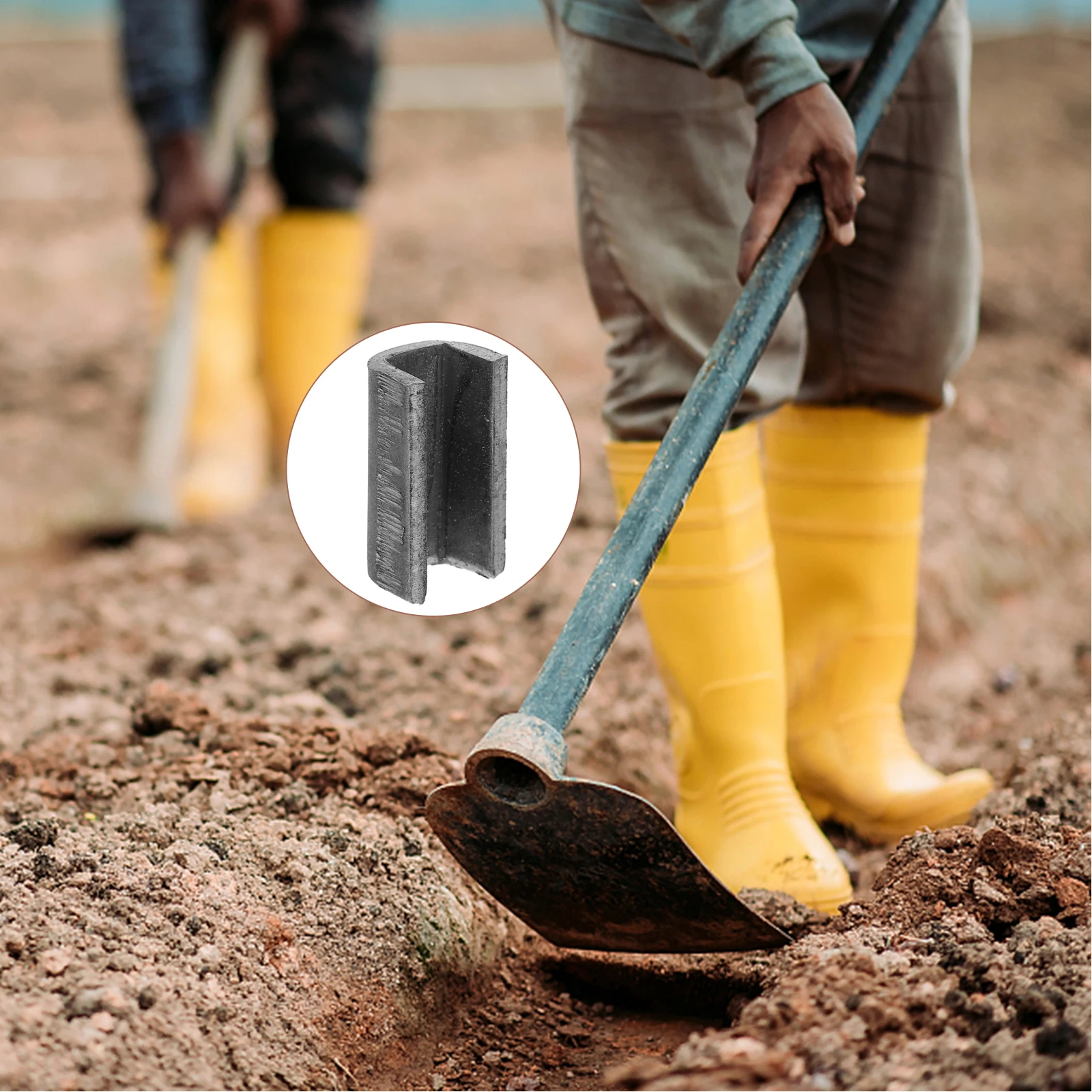 

10pcs Iron Hoe Clips Durable Garden Tool Parts Replacement For Hoe Head Handle Reinforce Backyard Gardening