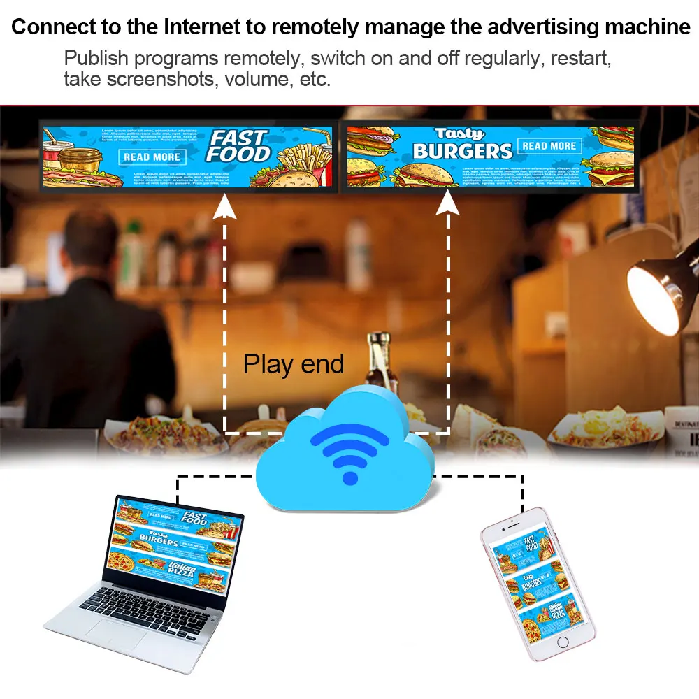 VETO 29 Inches Ultra Wide Display Android Bar Digital Signage Stretched Screen LCD Display For Commercial Advertising Screen