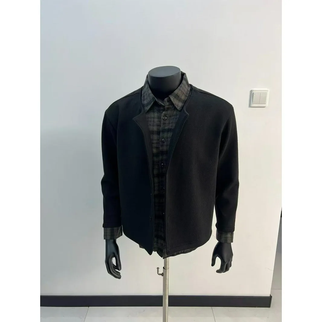 

Cleanfit American Retro Large Size 250 Pou Knitted Cardigan irt Collar Patchwork Ciwalk Polyester Fiber Spring Autumn