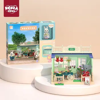 Girls kids Toys Miniature Dollhouse Furniture Shopping PlaySet DIY Family Games Supermarket Flower Store Pretend Toys