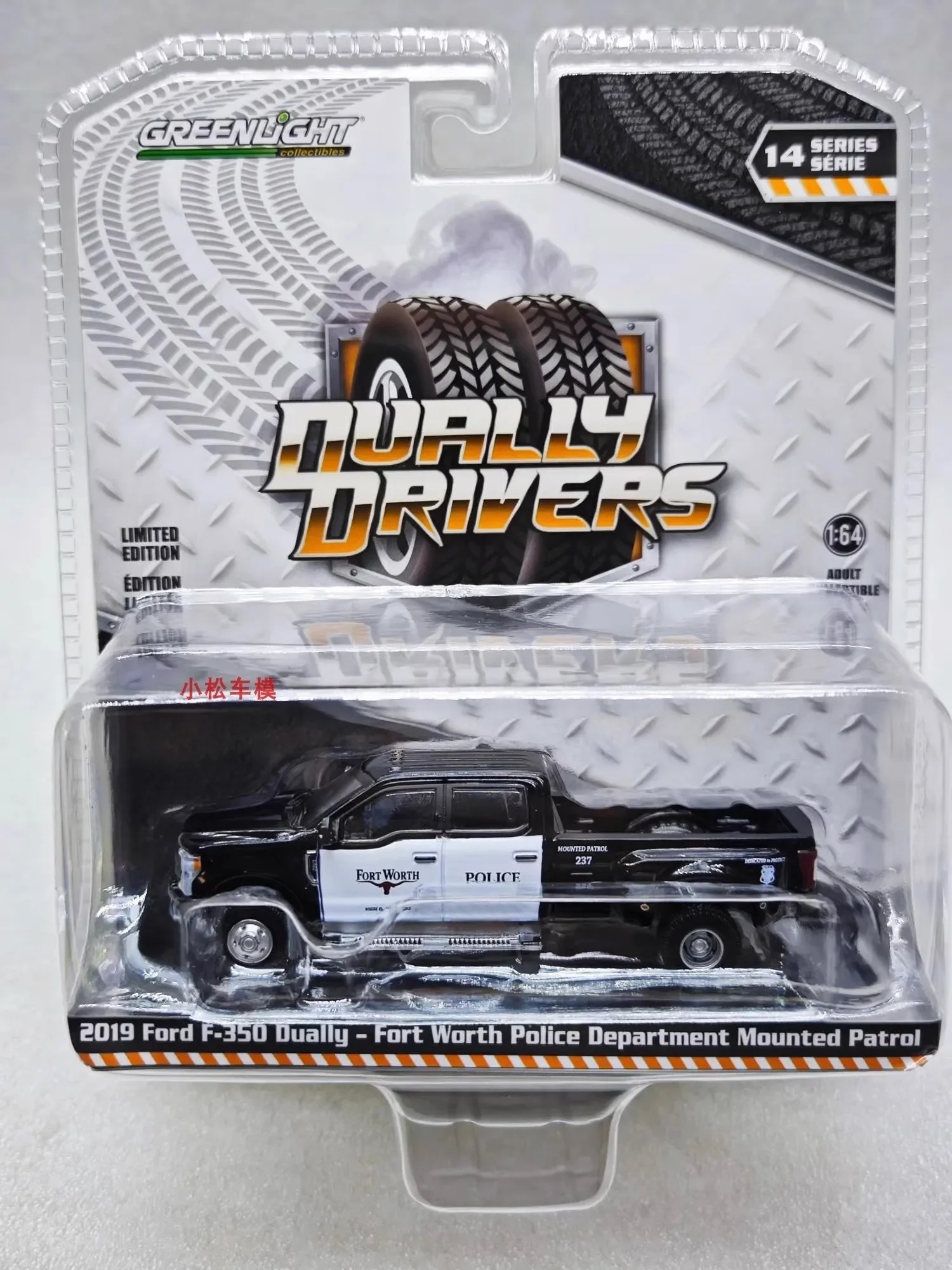 1:64 2019 Ford F-350 Dually-Fort Worth département de Police monté patrouille moulé sous pression en alliage de métal modèle de voiture jouets pour Collection de cadeaux