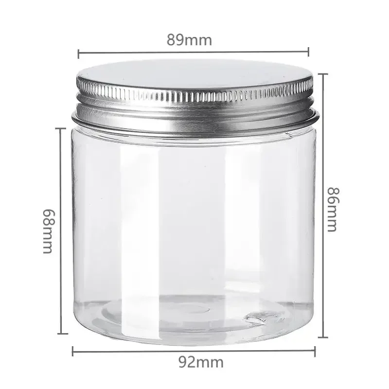 6Pcs 400g Width Mouth Storage Jar With Lid Clear Empty Cosmetic Food Containers Household Kitchen Jars For Seasoning Honey Candy