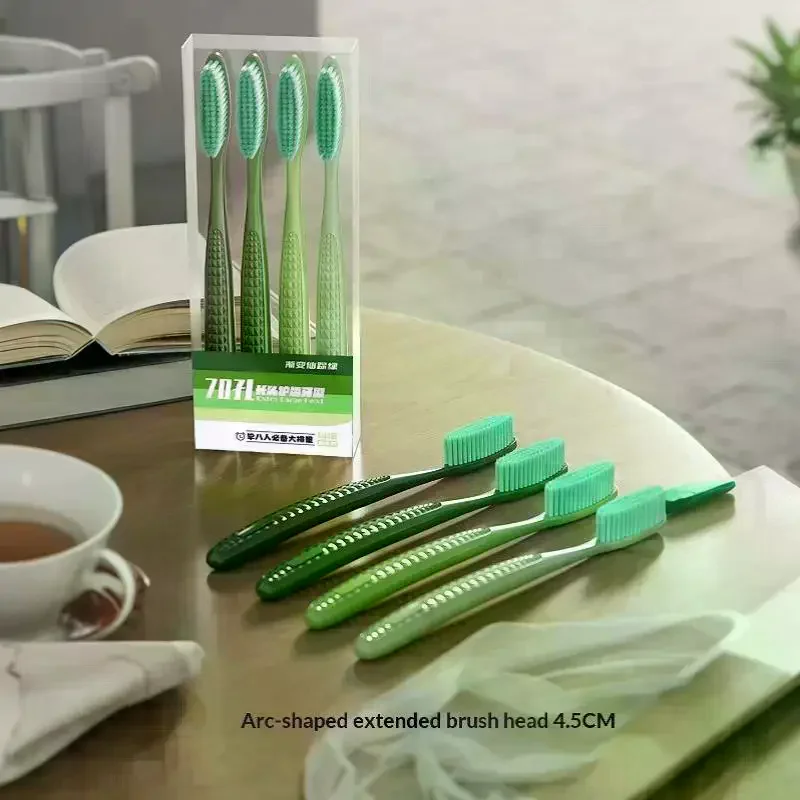 Adult Toothbrush Head Extended Widened Advanced Soft Bristle Daily Oral Cleaning Tools 4 PCS