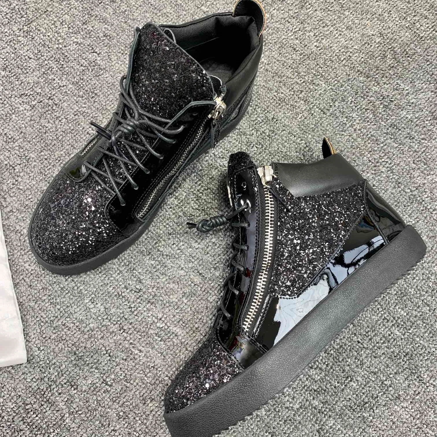 

Высококачественные повседневные кроссовки для мужчин и женщин из натуральной кожи, брендовые дизайнерские теннисные туфли унисекс, лоферы на молнии GZ G342