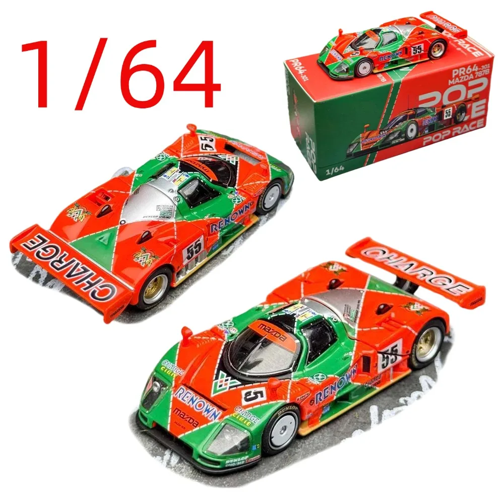 POPRAC Diecast, Modelo a Escala 1/64 del Mazda 787B, Auto Ganador del Le Mans, Modelo de Auto Deportivo, Mazda 787B, Auto de Carreras Le Mans, Caja Original