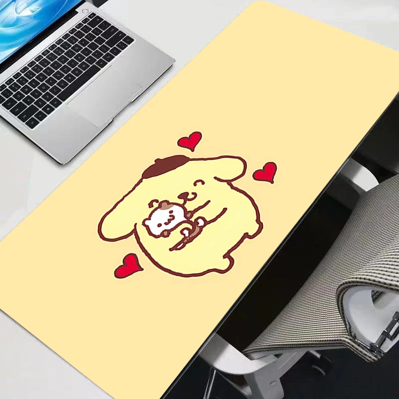 لوحة الماوس Pompompurin عدم الانزلاق ألعاب مكتب حصيرة جهاز كمبيوتر شخصي مثير أنيمي ماوس لوحة المفاتيح لوحة المفاتيح ملحقات ألعاب الكمبيوتر المحمول لوحة الماوس