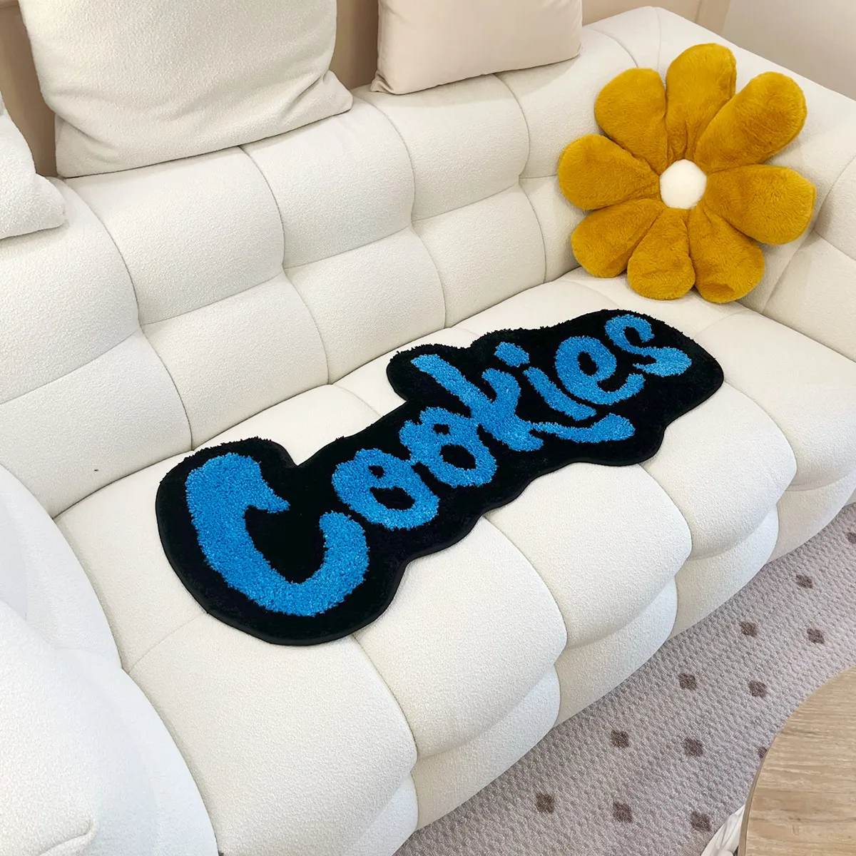 Handmade Cookies Rug for Kids Room Tufted Carpet Mat Soft Plush Children Gift Room Decoration