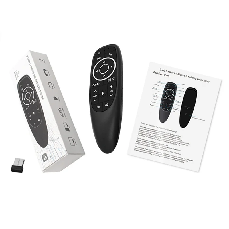 ABIU-G10S Pro Remote Control for Android TV Box Voice Remote Control 2.4G Wireless Mouse Gyroscope IR Remote LED Backlight