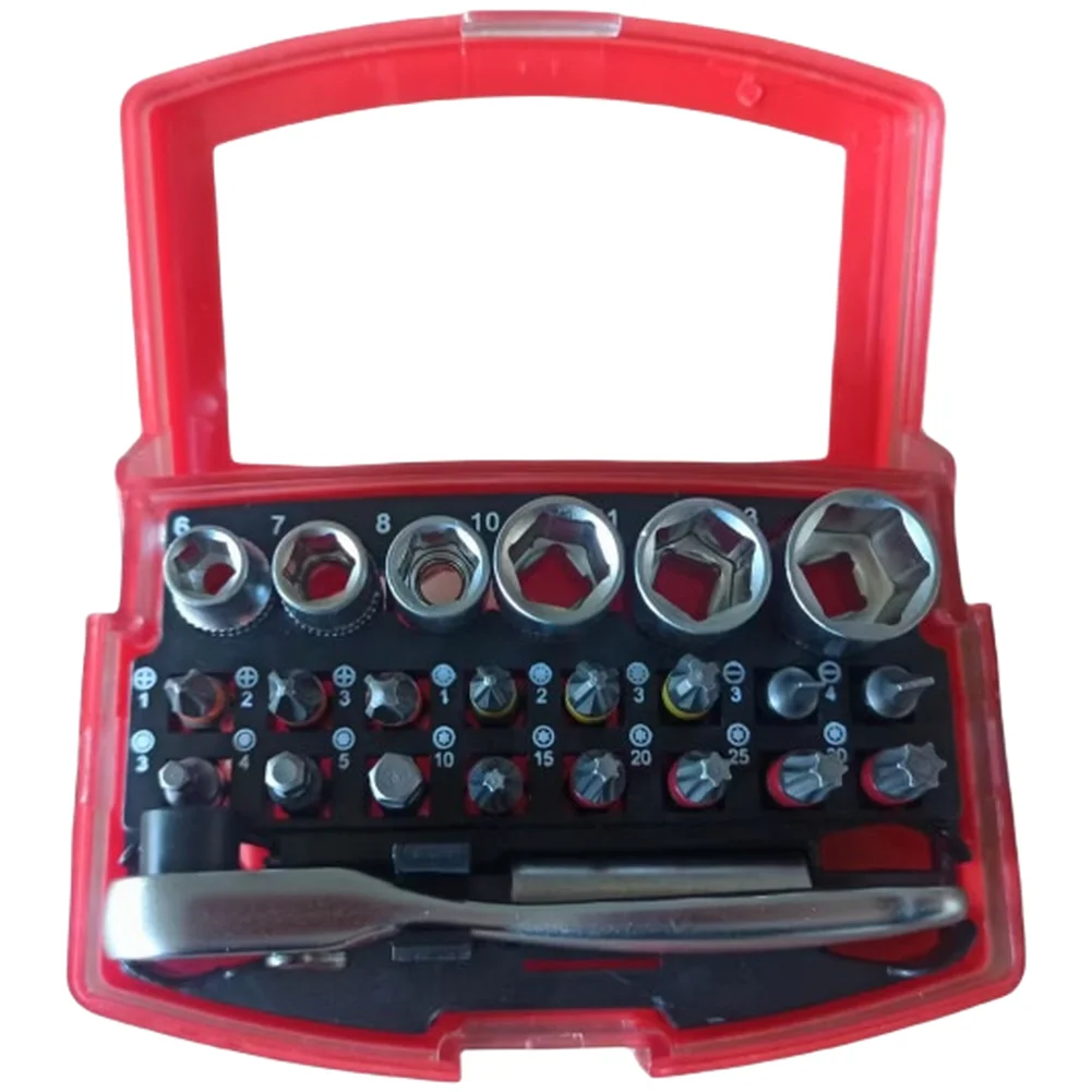 For s2 Alloy Steel 24-Pc Electric Screwdriver Bit Set with Hex Slotted and Torx Tips for Precision Driving Tasks