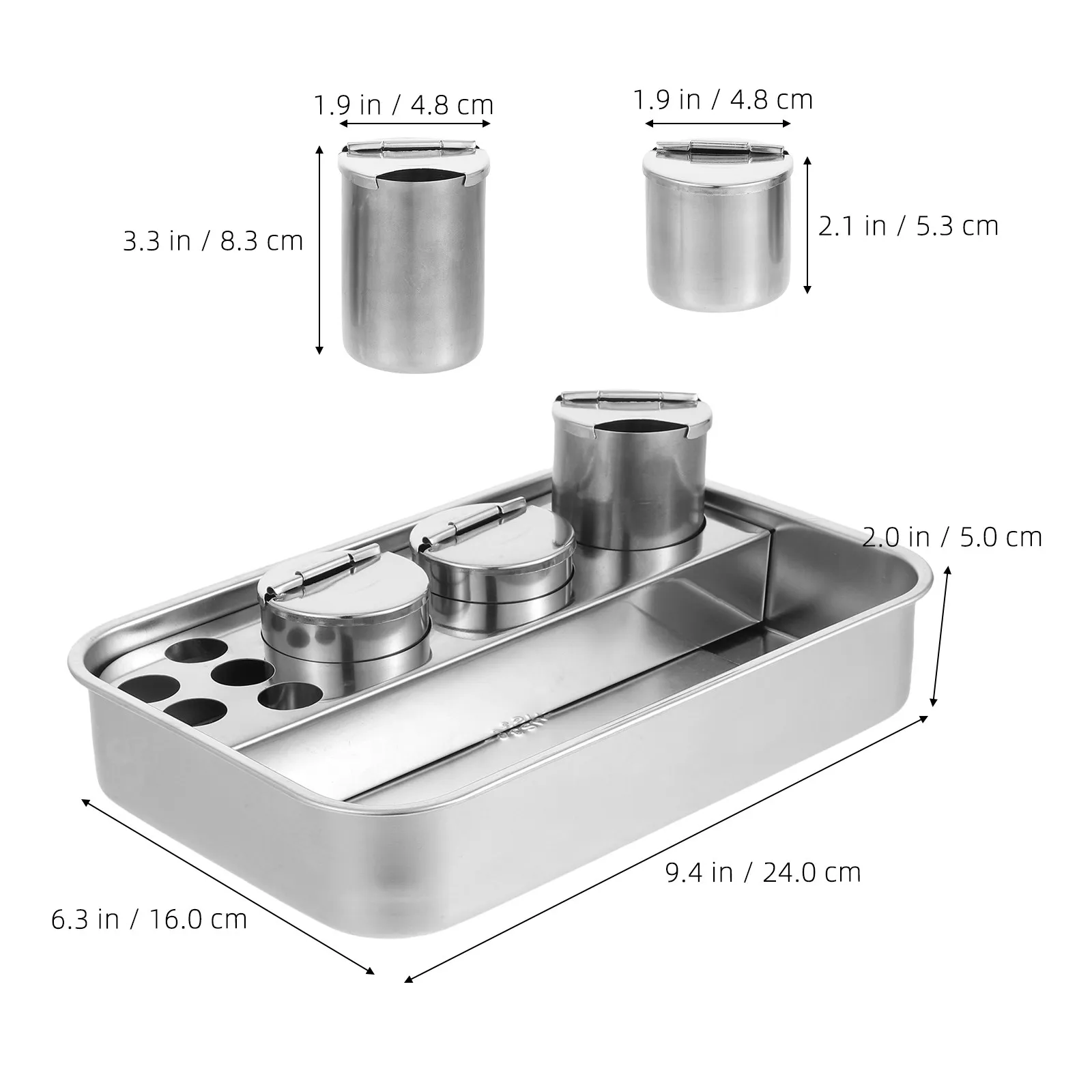 Stainless Steel Treatment Tray Thick Rectangular Multi-Use Instrument Tray for Hospital Clinic Dressing Change Medicine