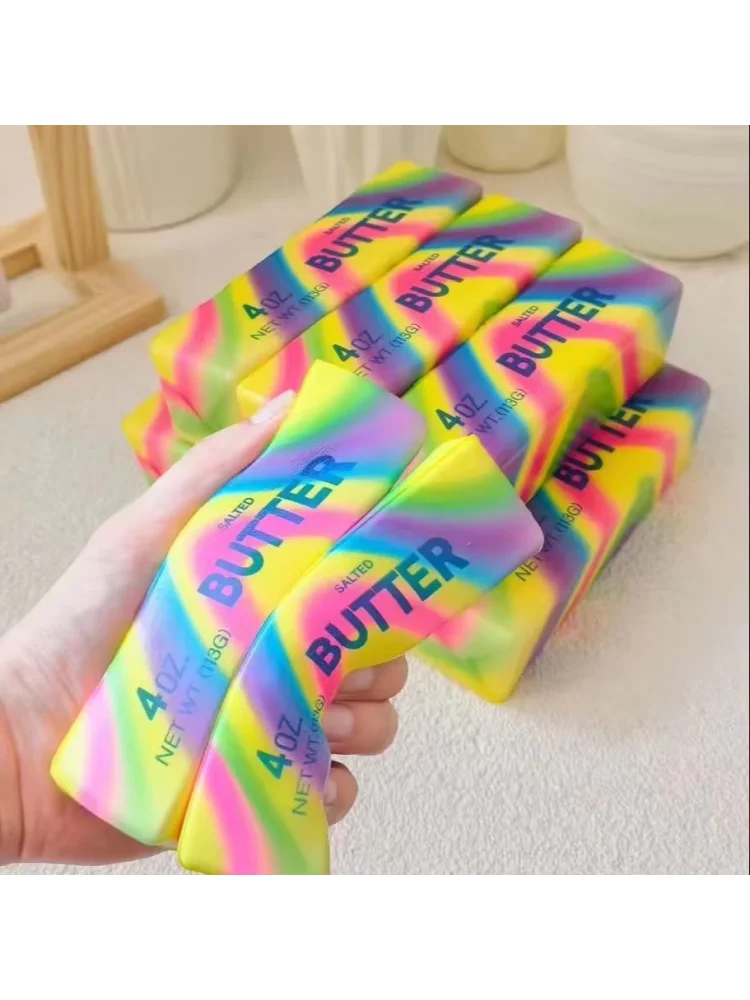 1/2 Stück weiche und quetschbare Buttersticks, handgepresstes Fidget-Spielzeug für Erwachsene, Geschenk zur Linderung von Angst und Stress für Erwachsene