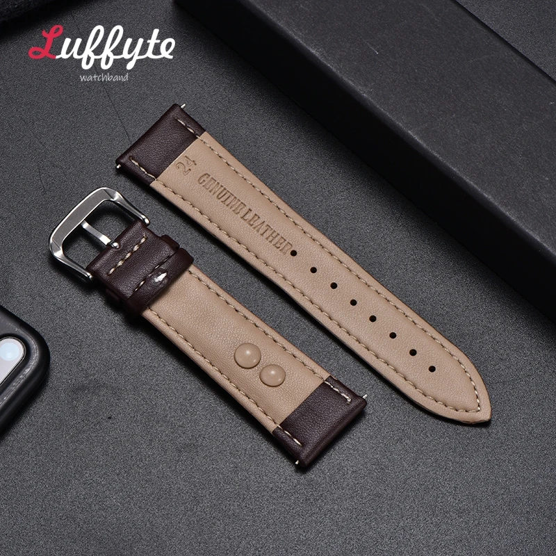 Casual Leather Watch Strap Business Men Women Bracelet 16mm 18mm 20mm 22mm 24mm Watchband Watch Accessories