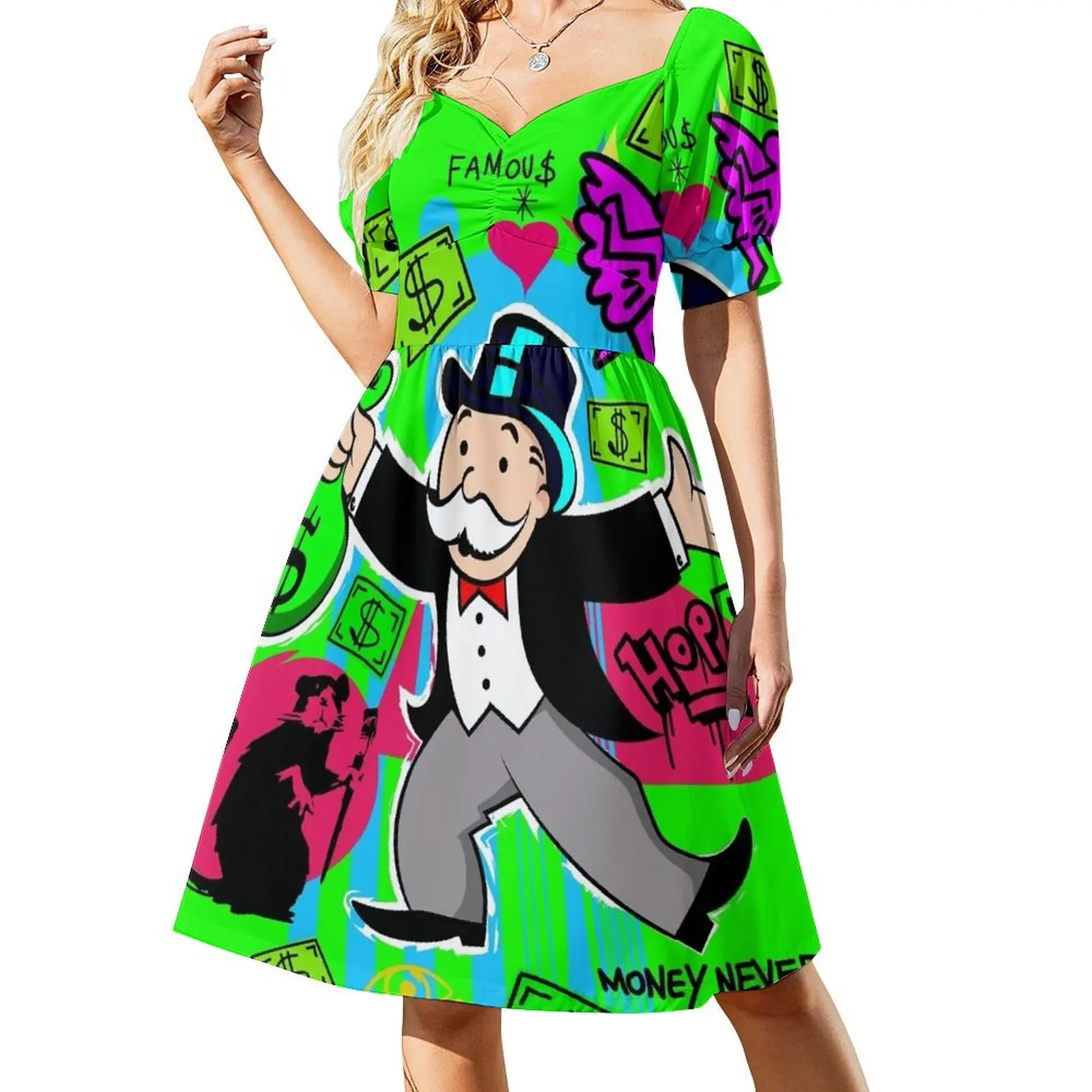 

Monopoly Short-Sleeved Dress long sleeve dress ladies dresses for special occasion