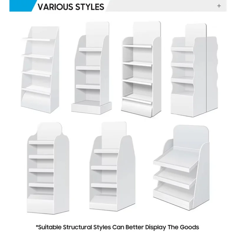 custom.Custom Stylish Paper Cardboard Display Rack Store and Supermarket Product Showcase