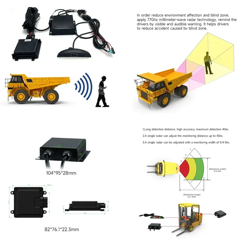 New AI Multi-function Camera Blind Spot Sensor 77G Radar Obstacle Avoidance Warning System