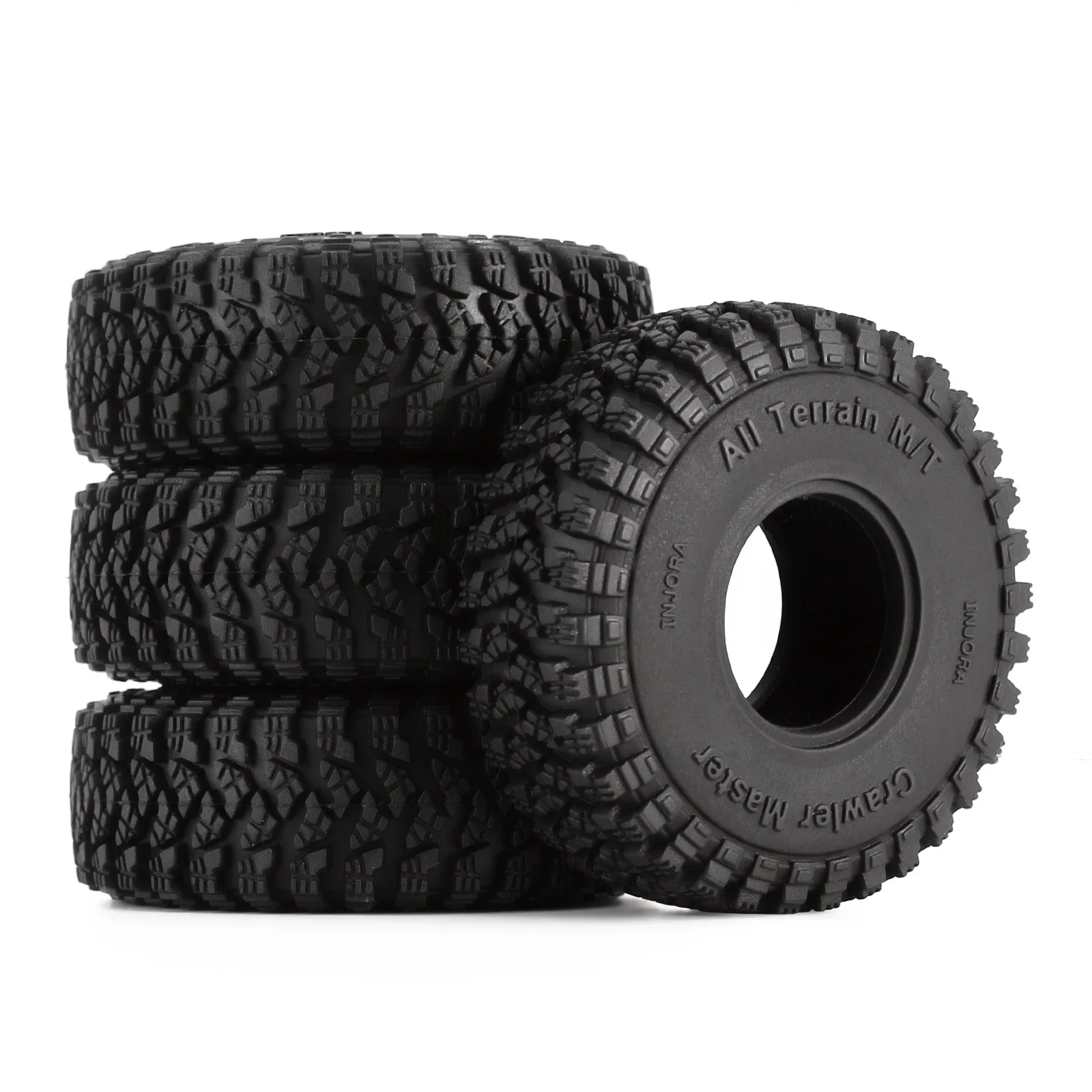 INJORA 1.0 Wheel Tires All Terrain 58*20mm Upgrade for 1/18 1/24 RC Crawler Car Axial SCX24 TRX4M AX24 (T1008)