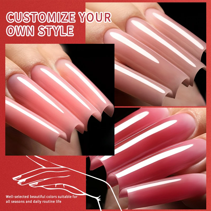Gel de uñas acrílico para extensión, 30g, rubor, rosa, suave, duro, Gel de construcción, manicura UV semipermanente, arte de uñas