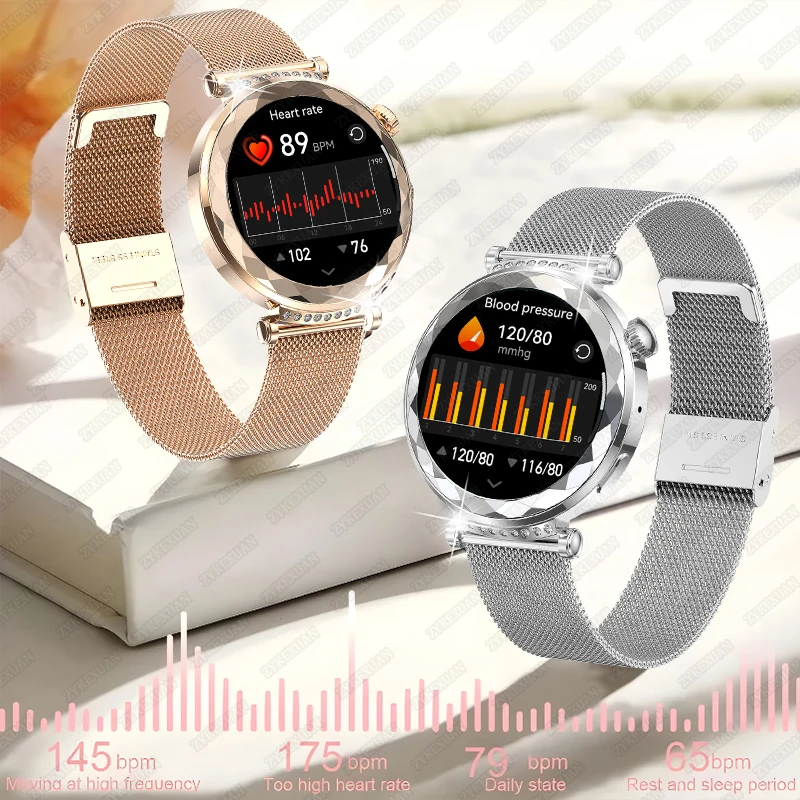 Uhr GT5 Mini Smart Uhr Frauen 390*390 AMOLED Bildschirm Bluetooth Anruf NFC IP68 Wasserdichte Herzfrequenz Gesundheit Monitor smart Uhr