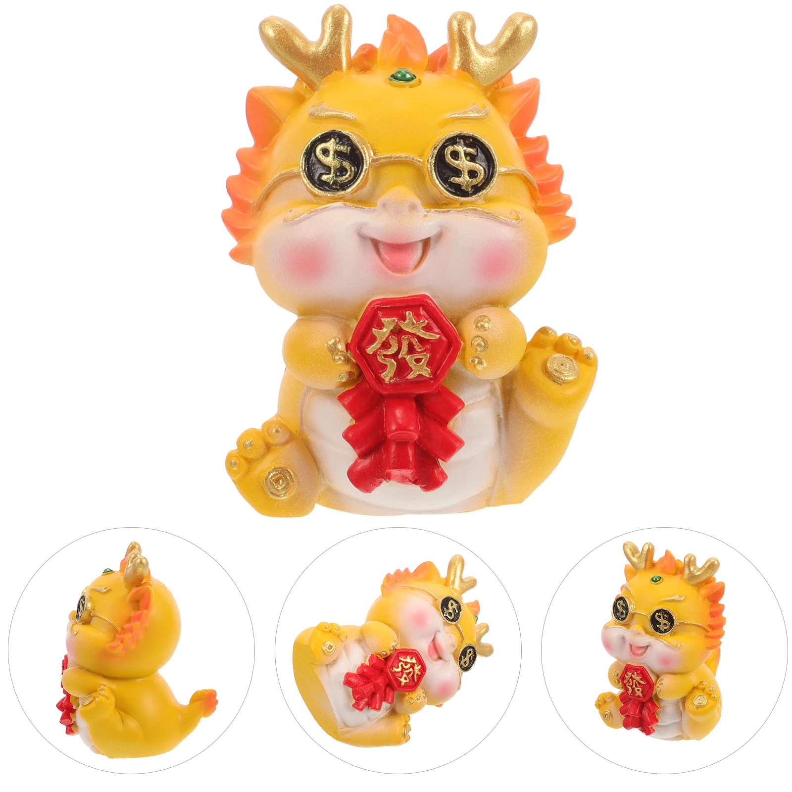 

Zodiac Statue Resin Cartoon Figurine Desktop Decor Ornament Gift Home Office Small Lightweight Craft Zodiac Dragon Figurines