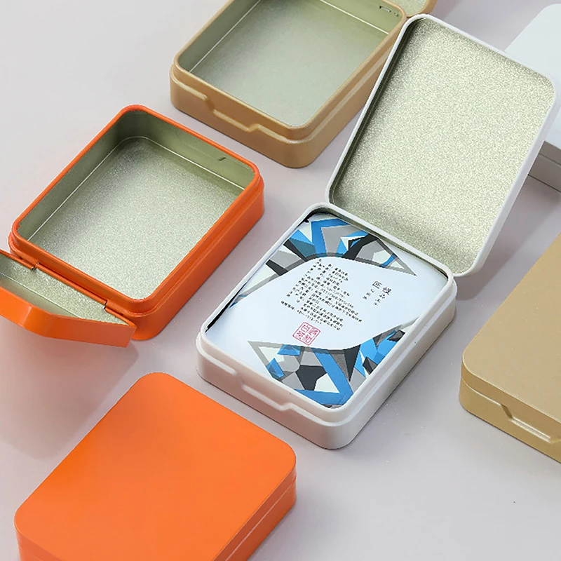 1pc New Tin Storage Box Small Metal Storage Box Jewelry Keys Coins Boxes Wedding Candy Storage Tin Can Organizer