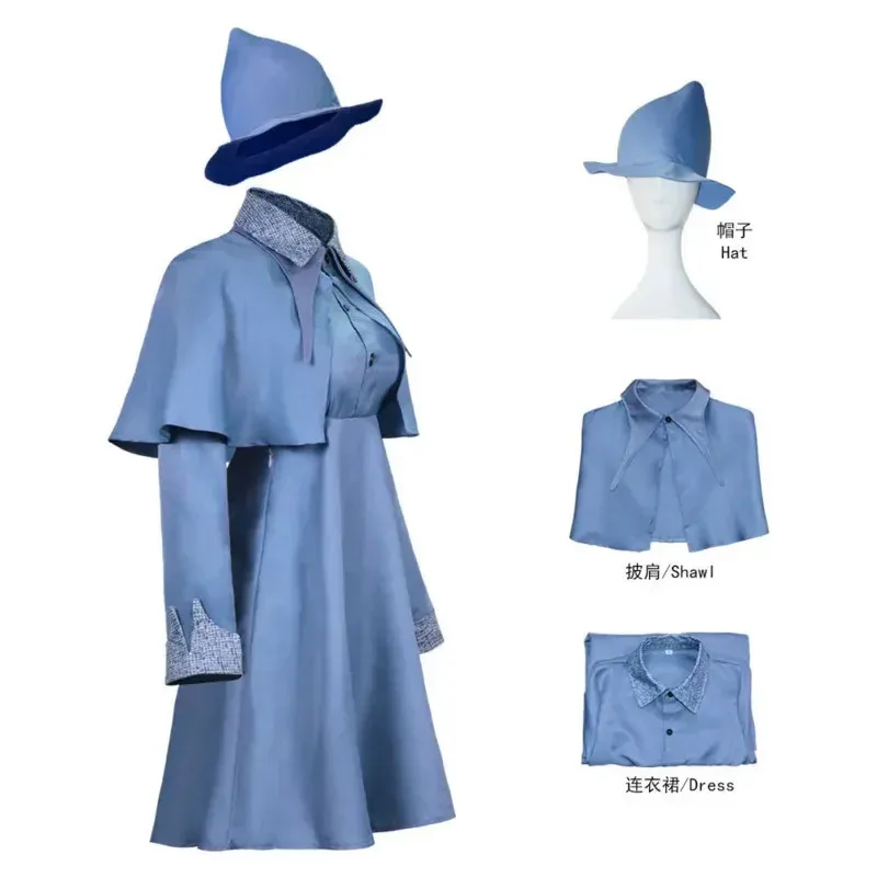 Nuevo disfraz de Cosplay de Fleur Isabelle Delacour, uniforme escolar de Beauxbaton, disfraces de mago para mujeres, sombreros, capa, vestido Ha ☆ ★ ☆ ★ qq om[8