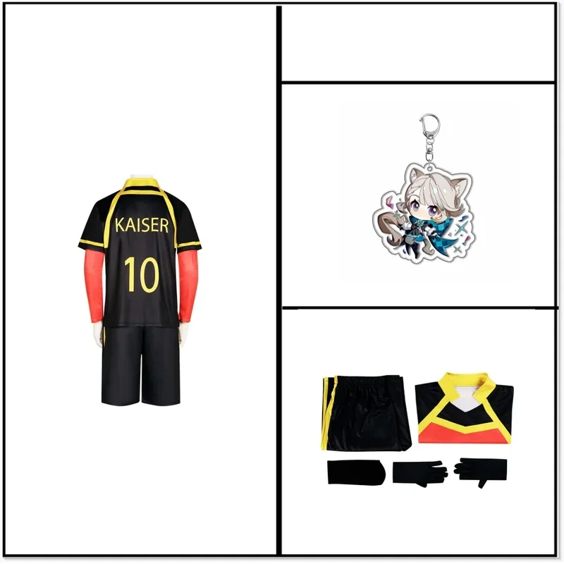 Anime Blue Lock Bastard München Cosplay Kostüm Yoichi Isagi Rote Uniform Ness Fußball Jersey Kaiser Kurona Männer Jungen