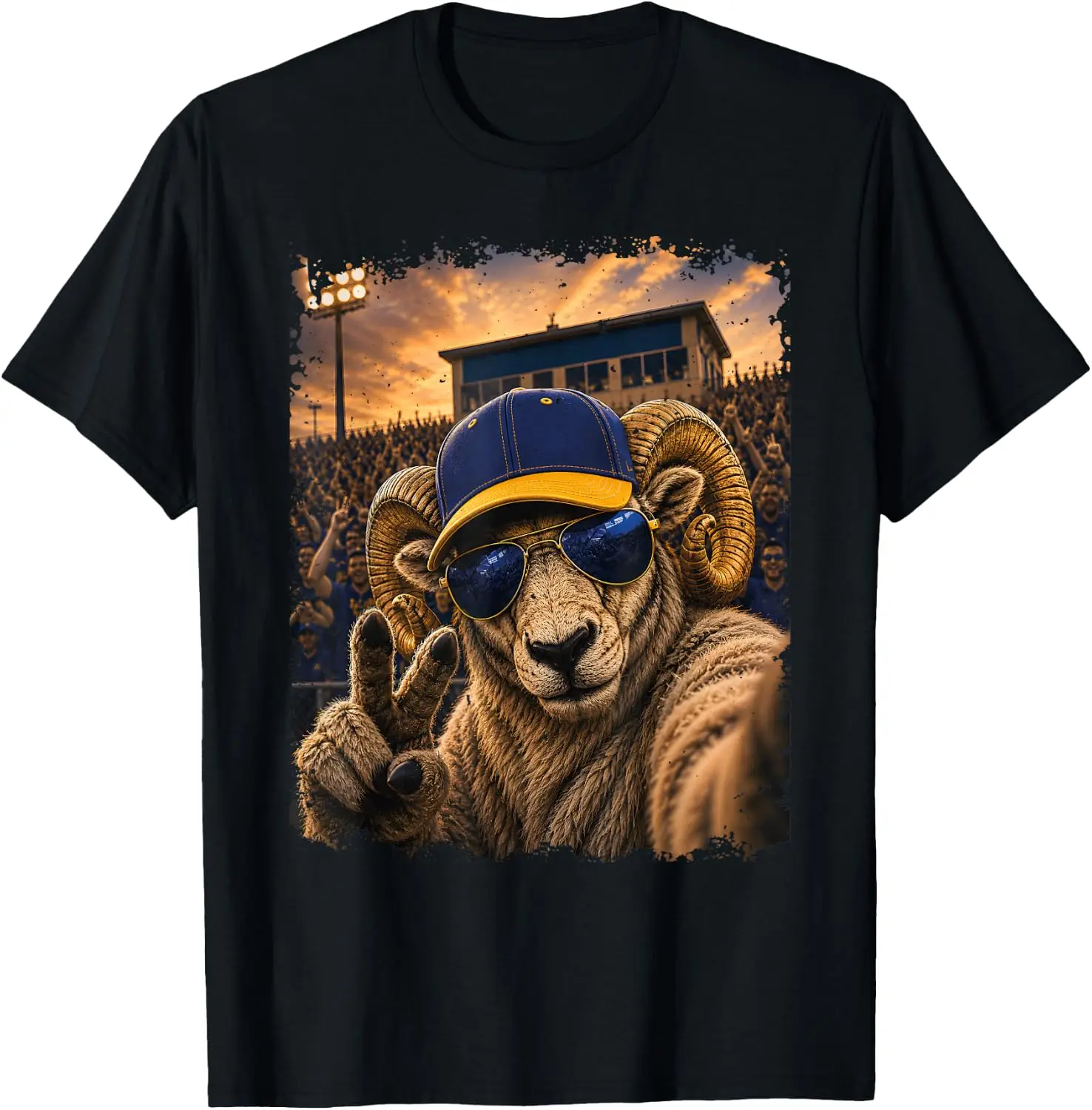 Ram Funny Selfie Men Women Kids Youth Boys Girls T-Shirt Men Women Unisex Novelty Graphic T‑Shirt, Classic Crew Neck 100% Cotton Tee, Lightweight Anti‑Pilling Breathable Casual Tops, Year‑Round Daily Outfit, Holiday Birthday Present Tee