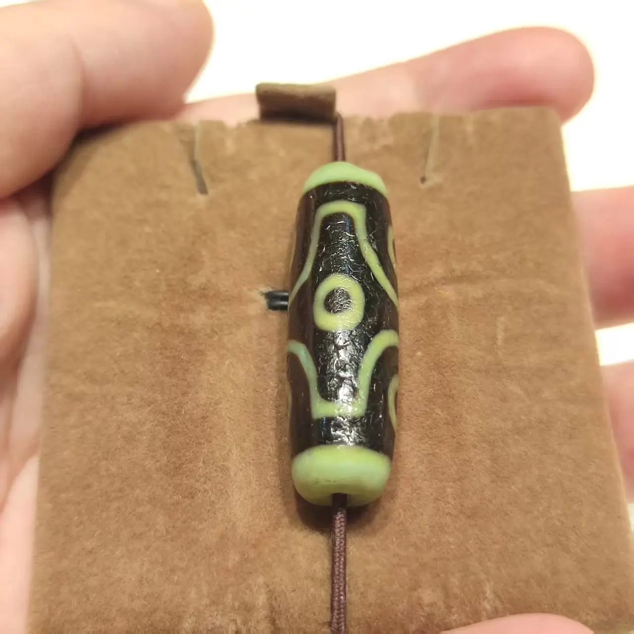 Powerful Encient Bead 6 Eyes Green Color Heavy Weathered Natural Agate Ji Powerful Amulet Collectible handmade Tibetan dzi beads