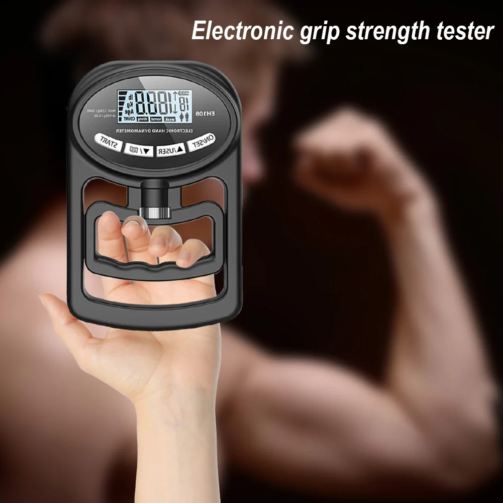 Grip Strength Meter 265Lbs/120Kg Digital Hand Dynamometer Grip Strength Trainer Ergonomic Hand Grip Training Gauge LED Display