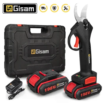 Gisam 198VF 30mm 무선 전기 정리기 가지 치기 가위 효율적인 과일 나무 분재 가지 치기 가지 커터 조경 도구