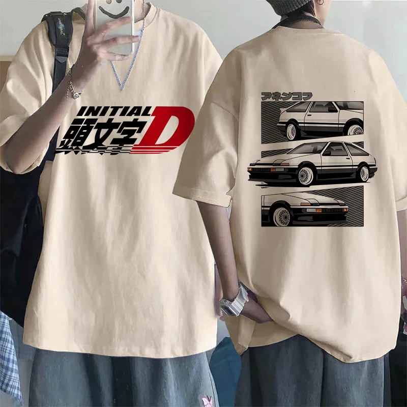 Футболка с рисунком японского аниме Initial D европейского размера Redsuns, готические топы с героями мультфильмов AE86, забавная футболка в стиле