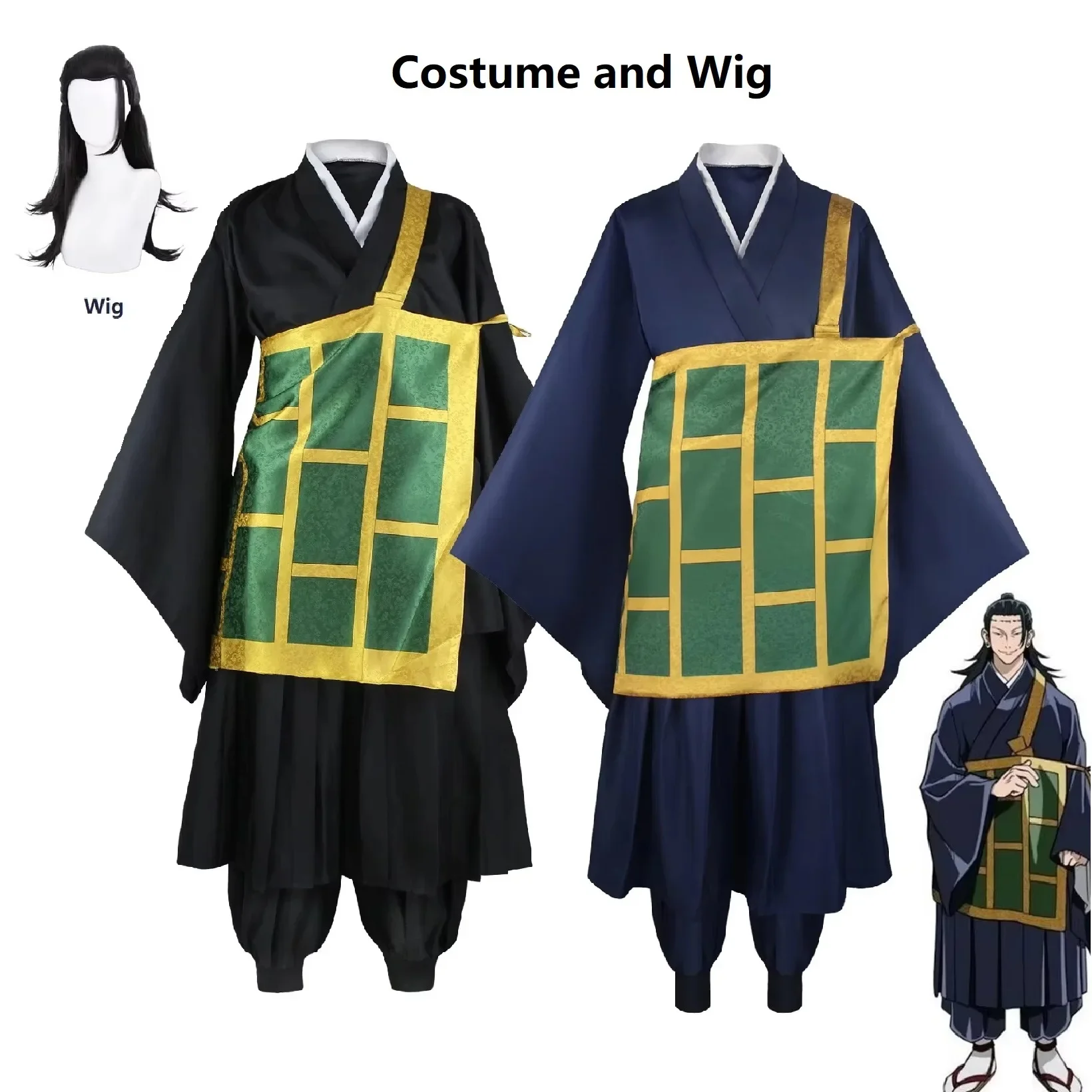 Disfraz de Geto Suguru, kimono negro y azul, uniforme escolar, ropa de figuras de Anime, disfraces de Halloween para mujer y hombre