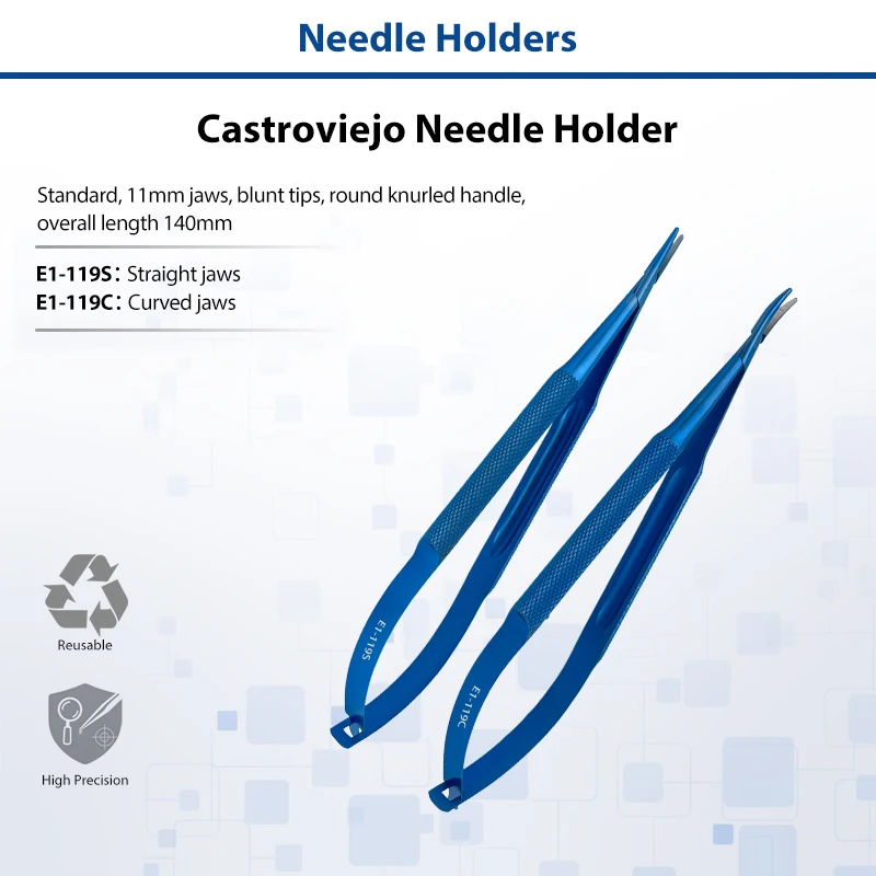 Curved Castroviejo Needle Holder Titanium Alloy Micro Needle Forceps for Ophthalmic Dental Microsurgery InstrumentAlibaba.co...