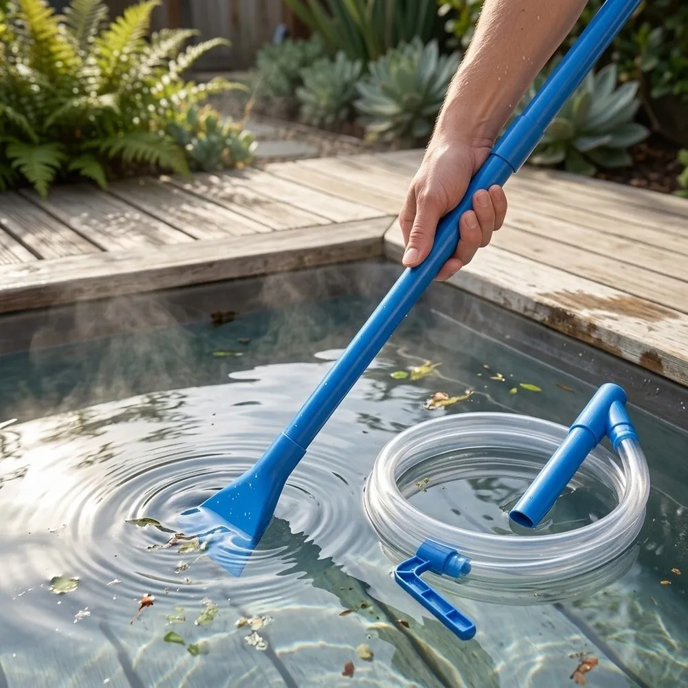 33.86in Manual Spa Vacuum Manual Operated Vacuum Tool Cleaning Tool Portable Water Vacuum Detachable Structure
