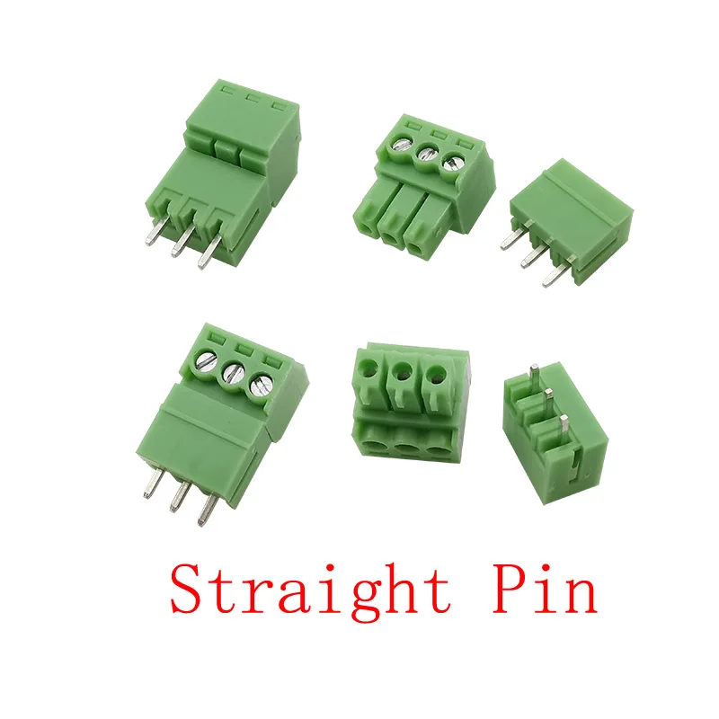 5Pair 15EDG 3.5 mm KF2EDG 3.5mm PCB Screw Terminal Block Connector Right Angle / Straight Needle Plug Pin Header Socket 2-12 Pin