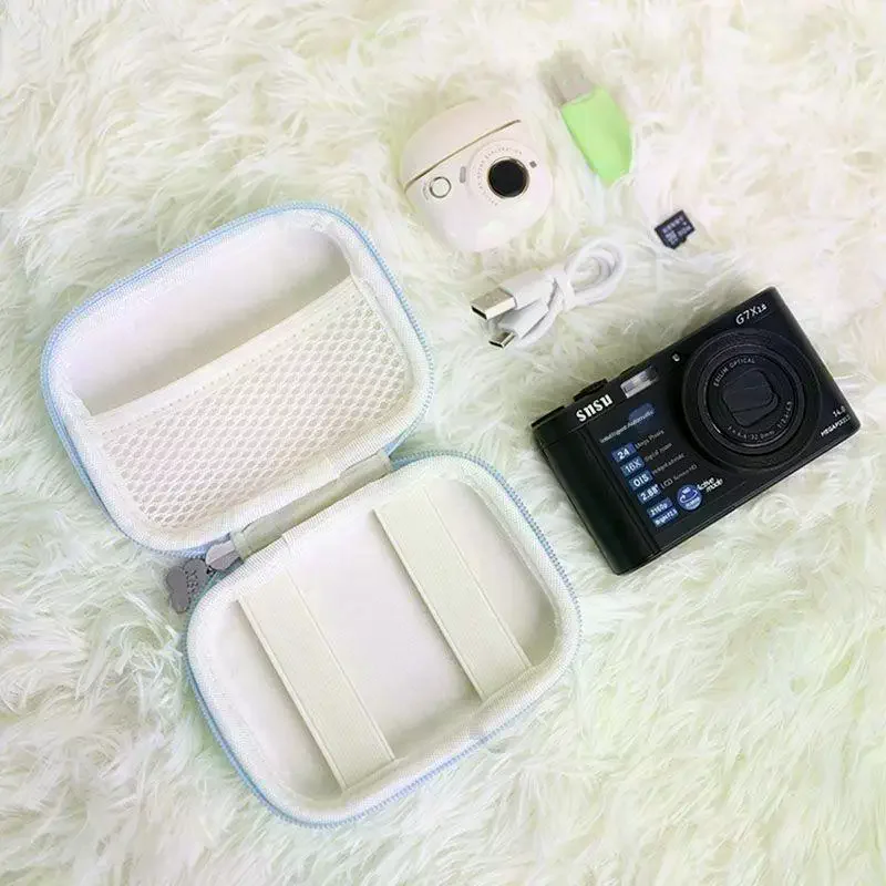 1Pcs Mini CCD Cameras Protective Case With Travel Cover Mesh Pocket For Accessories And SD Cards Digital Camera Bag