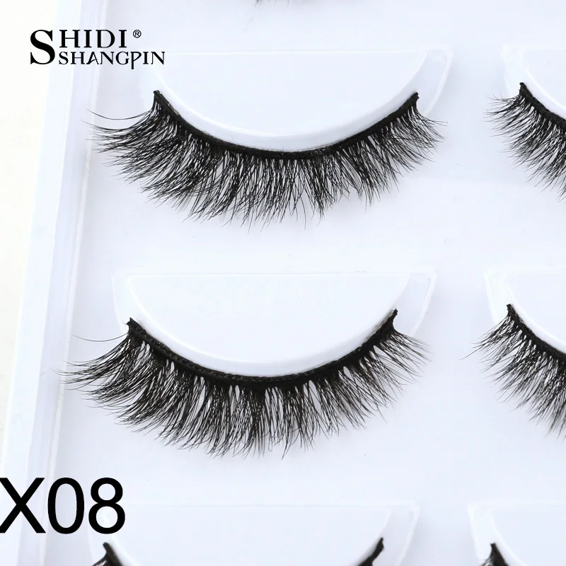 2/100 caixas 5 pares x estilos cílios naturais atacado lote em massa falso vison cílios postiços volume fofo cílios cilios maquiagem
