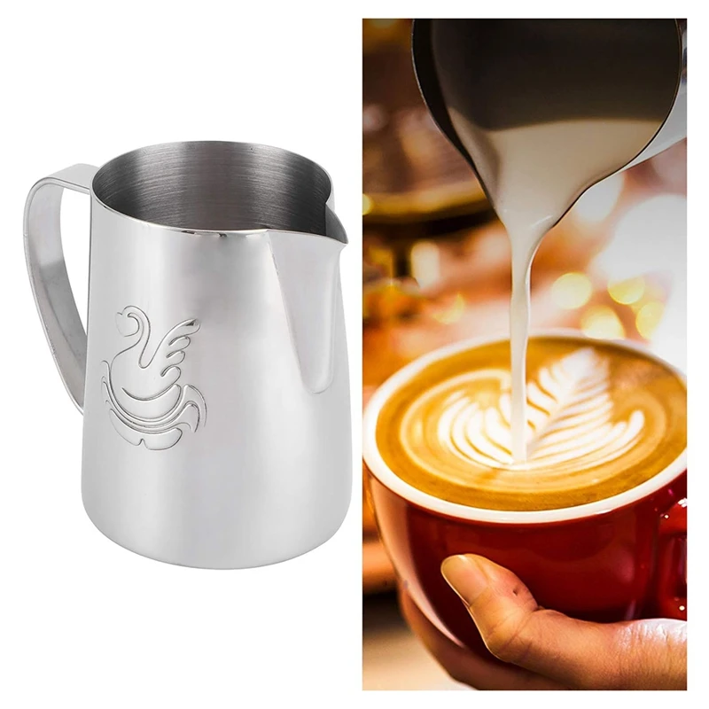 600ml Stainless Steel Coffee Jug Pitcher Milk Frothing Cup Cream Maker Espresso Latte Art Tool Elegant Swan-A57M