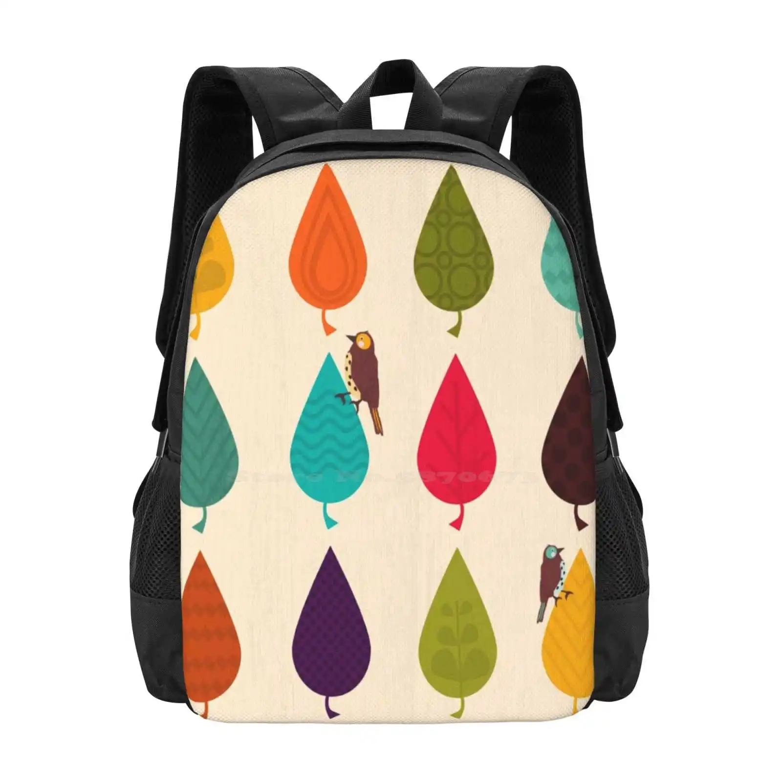 

Листья, новые поступления, сумки унисекс, студенческая сумка, рюкзак, осенние листья, птица, оранжевый, желтый, бирюзовый узор, розовый, зеленый, коричневый, бежевый