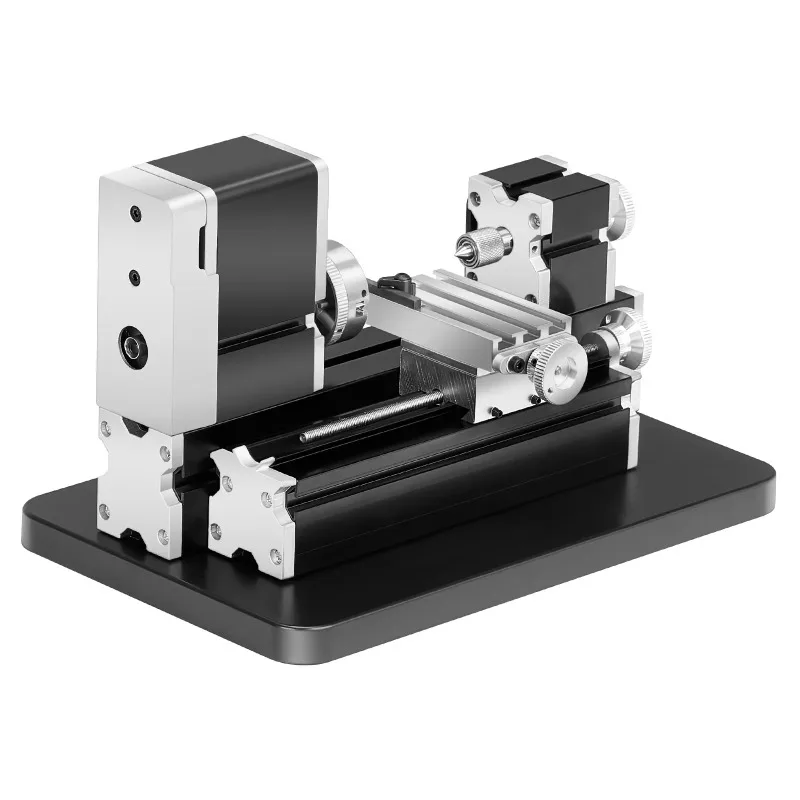2.76x5.12 in Mini Metal Lathe Machine 36W 20,000 RPM Speed + 3-jaw Chuck Aluminum Alloy for Processing Precision Parts