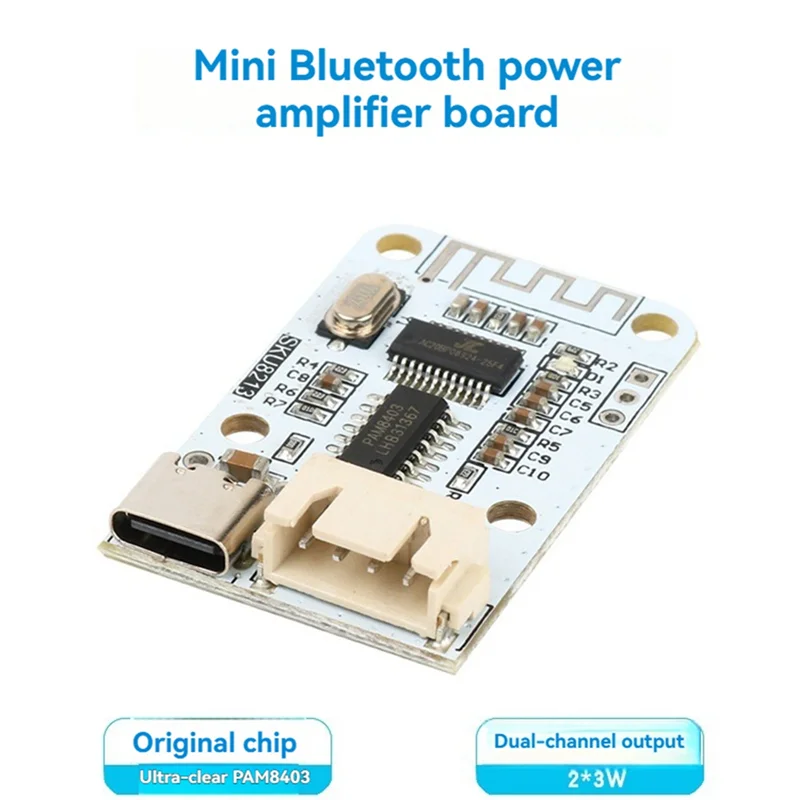 DIGIT-Mini модуль цифрового усилителя постоянного тока 5 В плата усилителя Bluetooth 3 Вт + 3 Вт 2,0 канала Hi-Fi стерео интерфейс PAM8403 Type-C