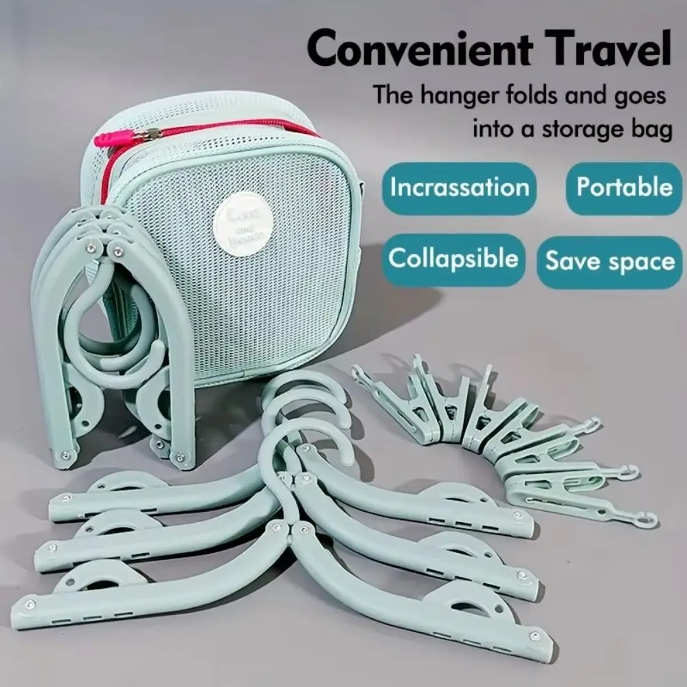 

with Storage Bag Foldable Hanger Ultra Light Save Space Travel Drying Rack Load-Bearing Strong Anti Slip Clothes Rack