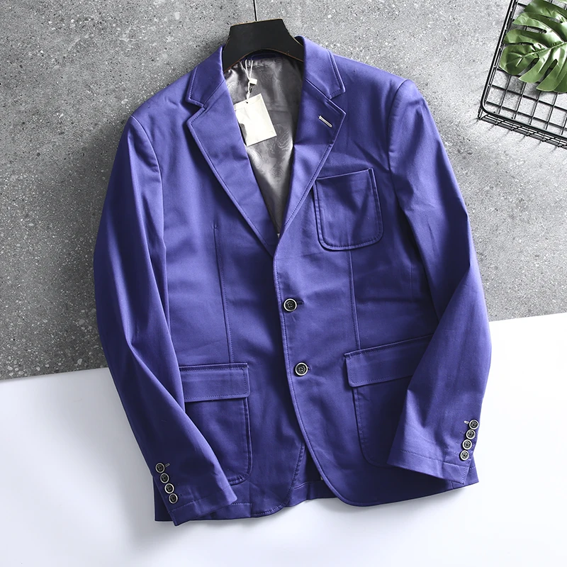 

Premium Cotton Slim Fit Casual Men's Suit Thin Style Single-breasted Jacket Business Leisure Westwear Gentleman's Coat