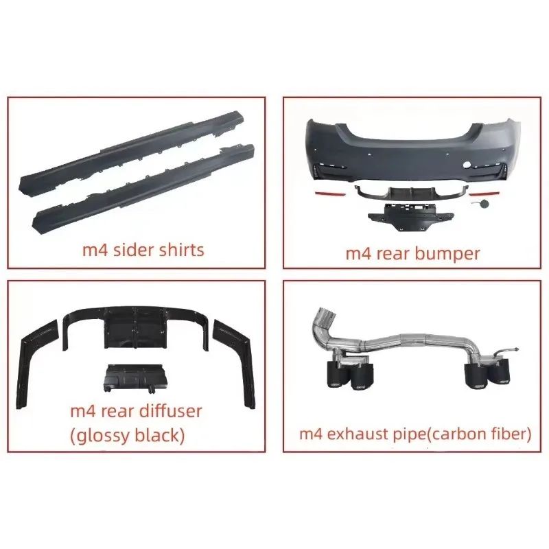 Zuimi High-end F32 Body Kit For F32 F33 F36 Upgrade M4 M Sport Front Rear Car Bumpers Side Skirts Grille Front Lip Hood Spoi 4