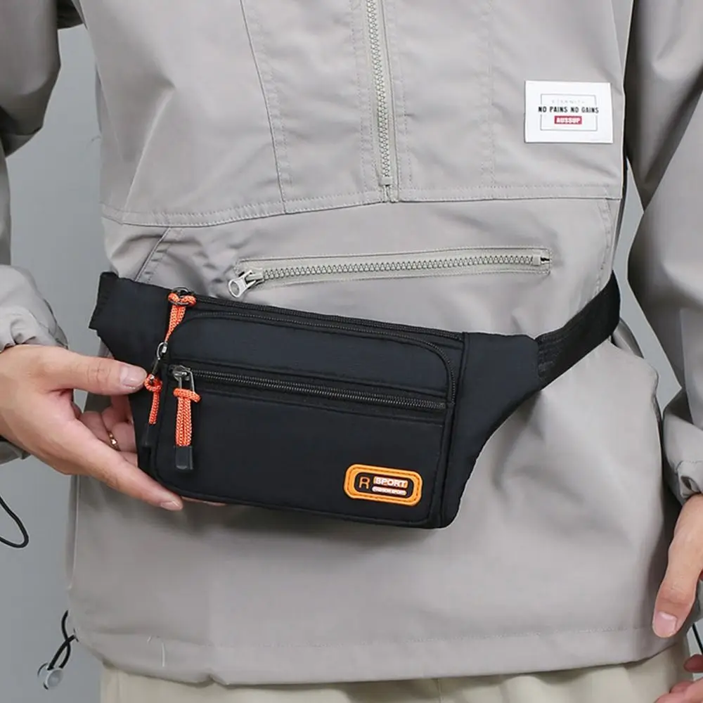 Riñonera informal de nailon para hombre, bolso impermeable de gran capacidad para teléfono móvil, antirrobo, para viajes al aire libre, negocios y cajero