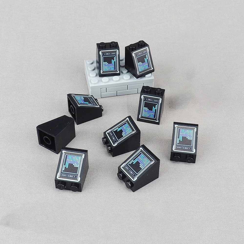 

MOC 10PCS Printed 3678 Game Screen Pattern Building Blocks 3678pb Russia Time House Decoration Bricks Particle Toy Children Gift