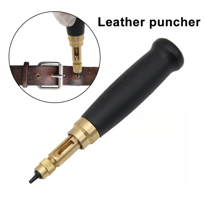 DIY leather circular punch interchangeable multi head belt punch silent manual rotating punch tool accessories