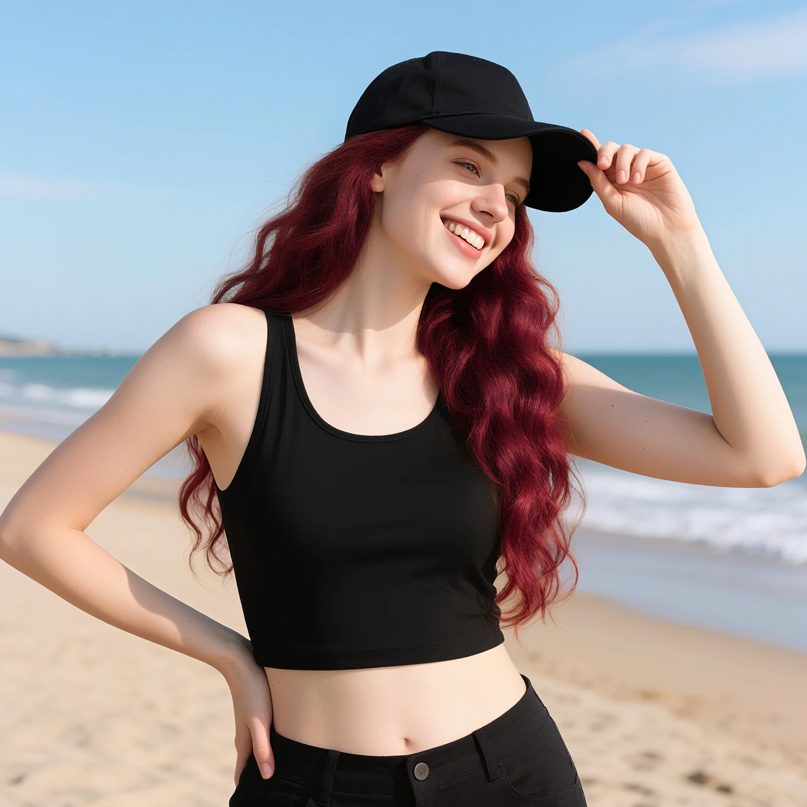 

Бейсболка с винно-красным волнистым париком, естественный вид, дышащие парики, шапки для концертов, тематические вечеринки, свадьбы, местная доставка